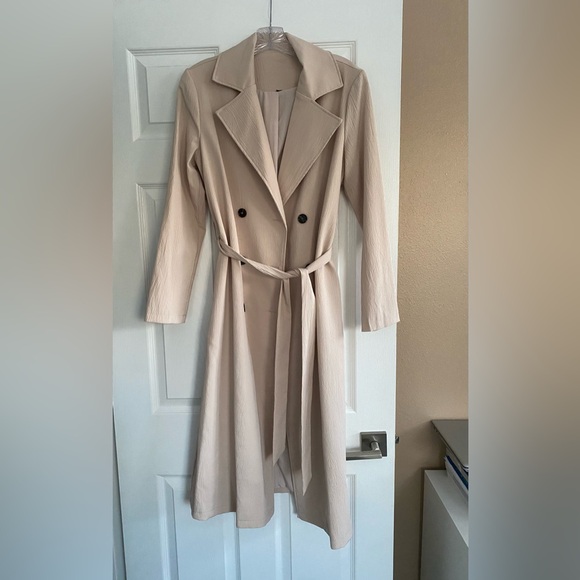 Jackets & Blazers - Textured Blush Women's Trench Coat
